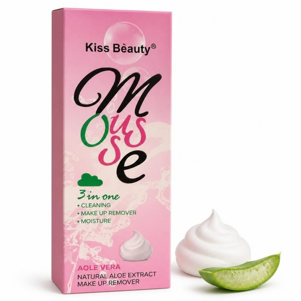 Spumă demachiantă 3 în 1 cu Aloe Vera, Kiss Beauty Mousse, 150 ml - imagine 2